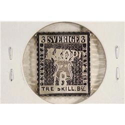 7.8 GRAM STERLING SILVER INGOT 1855 SWEDEN 3 SK