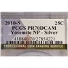 Image 3 : 2010-S SILVER YOSEMITE N.P. QUARTER PCGS PR70 DCAM