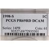 Image 3 : 1998-S LINCOLN CENT PCGS PR69RD DCAM