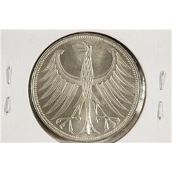 1951-D GERMAN SILVER 5 MARKS UNC