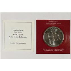 1974 BAHAMAS $5 UNC SPECIMEN ORIGINAL MINT PACKAGE