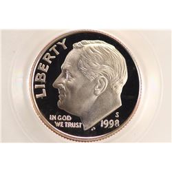 1998-S ROOSEVELT DIME PCGS PR70 DCAM