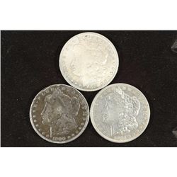 1889-O, 1900-O & 1921 MORGAN SILVER DOLLARS