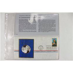 25 GRAM STERLING PROOF ROUND FDC IN COMMEMORATION