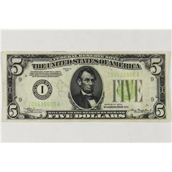 1934 $5 FEDERAL RESERVE NOTE GREEN SEAL