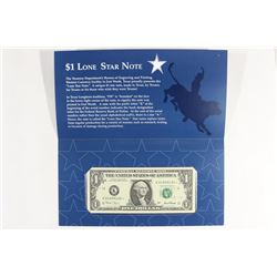 2001 TEXAS $1 LONE STAR NOTE CRISP UNC