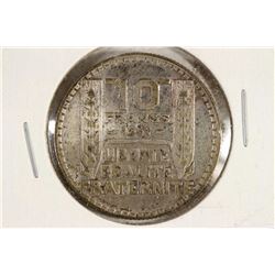 1931 FRANCE SILVER 10 FRANCS .2186 OZ. ASW