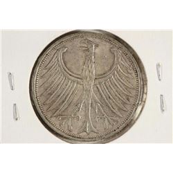 1966-F GERMAN SILVER 5 MARK
