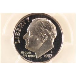 1987-S ROOSEVELT DIME PCGS PR70 DCAM