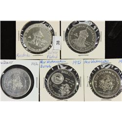 5 ASSORTED CANADA TRADE DOLLARS SEE DESCRIPTION