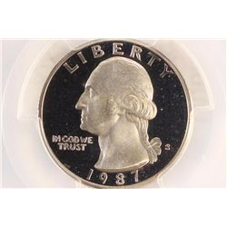 1987-S WASHINGTON QUARTER PCGS PR69 DCAM