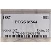 Image 3 : 1887 MORGAN SILVER DOLLAR PCGS MS64