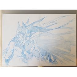 Batman-Comicbook illustration-blue-pencil