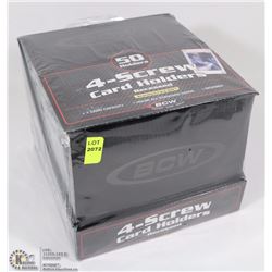CASE OF 50 SINGLE 4-SCREW CARD HOLDERS