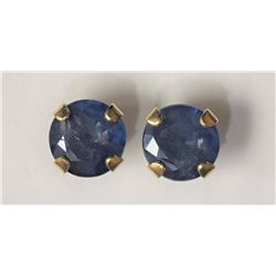 #2-10KT YELLOW GOLD SAPPHIRE EARRINGS