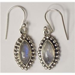 #8-STERLING SILVER MOONSTONE EARRINGS