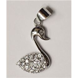 #13-STERLING SILVER CUBIC ZIRCONIA SWAN PENDANT