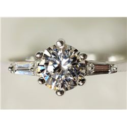 #14-STERLING SILVER CUBIC ZIRCONIA RING
