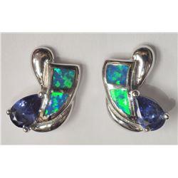#15-STERLING SILVER CREATED TANZANITE AND