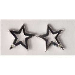 #25-STERLING SILVER DIAMOND STAR SHAPED STUD