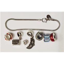 #26-STERLING SILVER 7 PERSONA STYLE BEAD SET