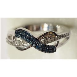 #29-STERLING SILVER WHITE DIAMOND(0.18CT) AND