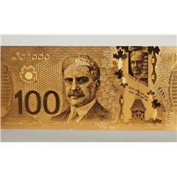 #31-24KT GOLD FOIL CANADIAN 100 DOLLAR BILL