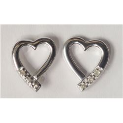 #32-STERLING SILVER DIAMOND HEART SHAPED
