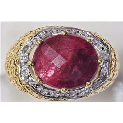 #33-STERLING SILVER GOLD PLATED RUBY &