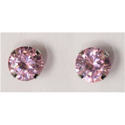 #34-10KT  WHITE GOLD PINK CUBIC ZIRCONIA