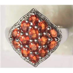 #35-STERLING SILVER ORANGE SAPPHIRE(2.30T) RING