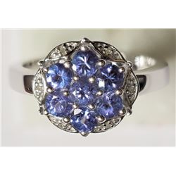 #39-STERLING SILVER TANZANITE(2.20CT) AND