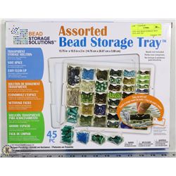 NEW ASST BEAD STORAGE TRAY BINS ,45PC SET