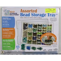 NEW ASST BEAD STORAGE TRAY BINS ,45PC SET