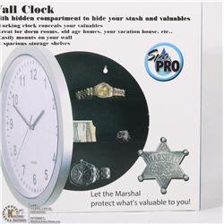 NEW HIDDEN WALL SAFE CLOCK SILVER
