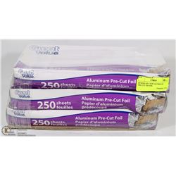 BUNDLE OF 3 NEW ALUMINUM PRE-CUT TIN FOIL