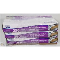 BUNDLE OF 3 NEW ALUMINUM PRE-CUT TIN FOIL