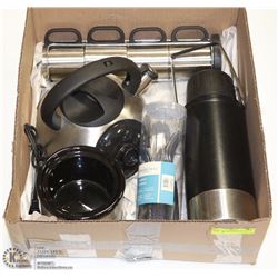 BOX W/KETTLE, CROCK POT SAUCE WARMER,