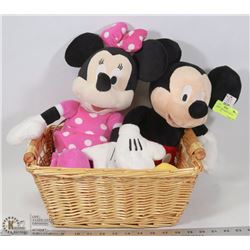 BASKET W/NEW MICKEY MOUSE STUFFED TOY