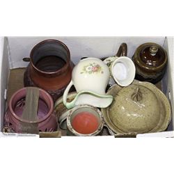 FLAT OF ASSORTED STONEWARE