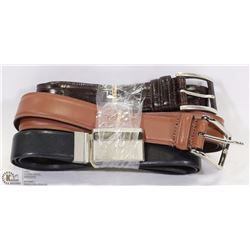 3 LEATHER DESIGNER BELTS -SIZE 44"