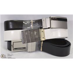 3 LEATHER DESIGNER BELTS -SIZE 42"