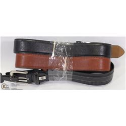 3 LEATHER DESIGNER BELTS -SIZE 32"