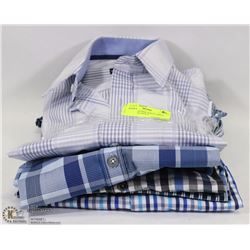 5 MENS DESIGNER WHITE DRESS SHIRTS - SIZE SMALL