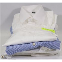 5 MENS DESIGNER WHITE DRESS SHIRTS - SIZE 15"