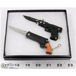 LOT OF 2 NEW HANDGUN STYLE LOCK BLADE KNIVES