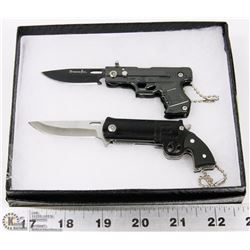 LOT OF TWO HANDGUN STYLE LOCK BLADE KNIVES