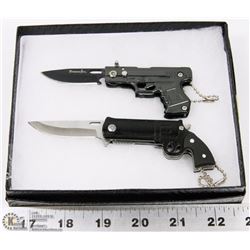 LOT OF TWO HANDGUN STYLE LOCK BLADE KNIVES