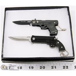 LOT OF TWO HANDGUN STYLE LOCK BLADE KNIVES