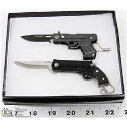 LOT OF TWO HANDGUN STYLE LOCK BLADE KNIVES